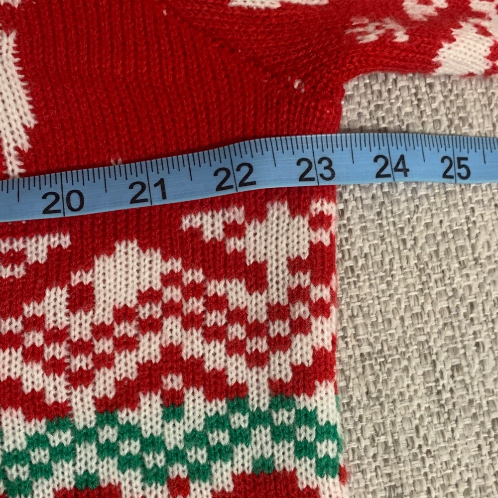 Ugly Christmas Sweater Novelty Llama Santa Fair Isle 3D Pom Pom Size Large - Picture 6 of 8